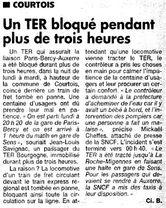 Article de l'Yonne Républicaine du Mardi 16 Juin 2009